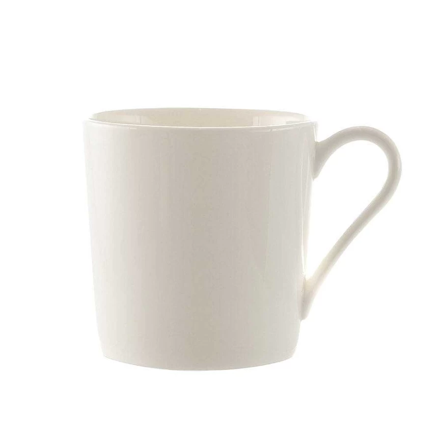 Wheel and Barrow Premium 340ml Bone China Mug - Classic White Ceramic Coffee Cup