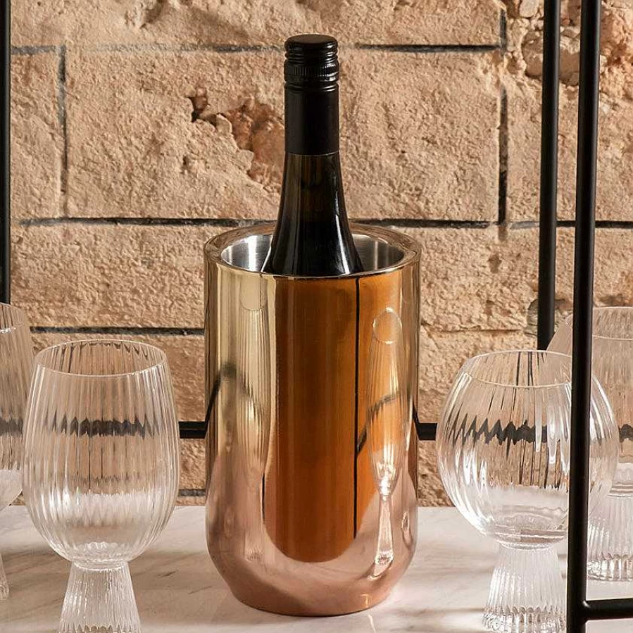 Wheel and Barrow Malibu Gold Ombre Double Wall Insulated Wine Cooler