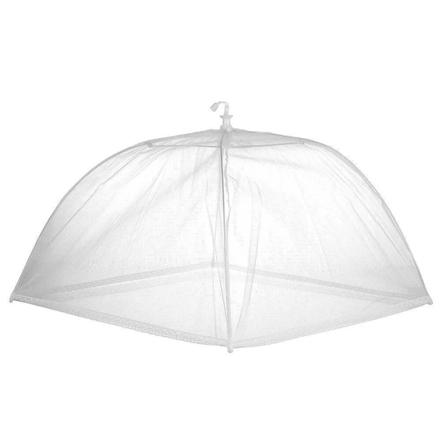 Wheel and Barrow White Foldable Mesh Food Cover - Breathable Dish Protector for Outdoor & Indoor Use