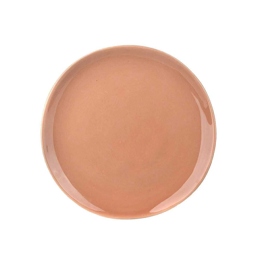Wheel and Barrow Pink Stoneware Side Plate 20cm - Handcrafted Clay Dinnerware