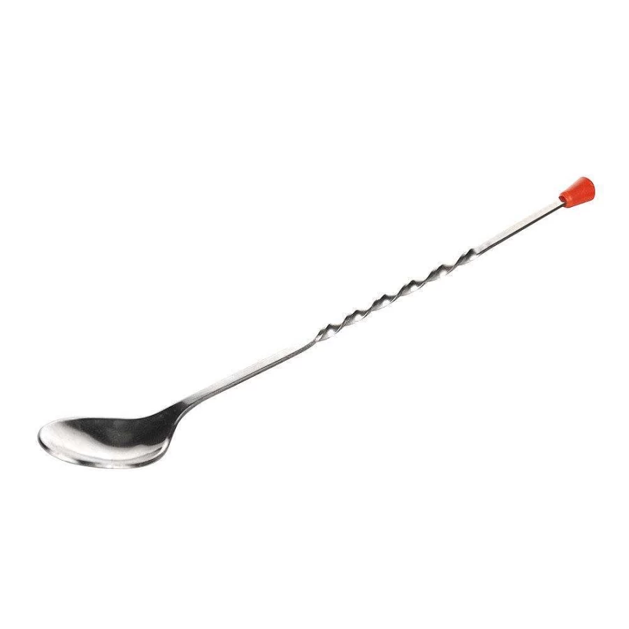 "Wheel and Barrow 33cm Stainless Steel Bar Spoon - Professional Cocktail Mixing Tool"