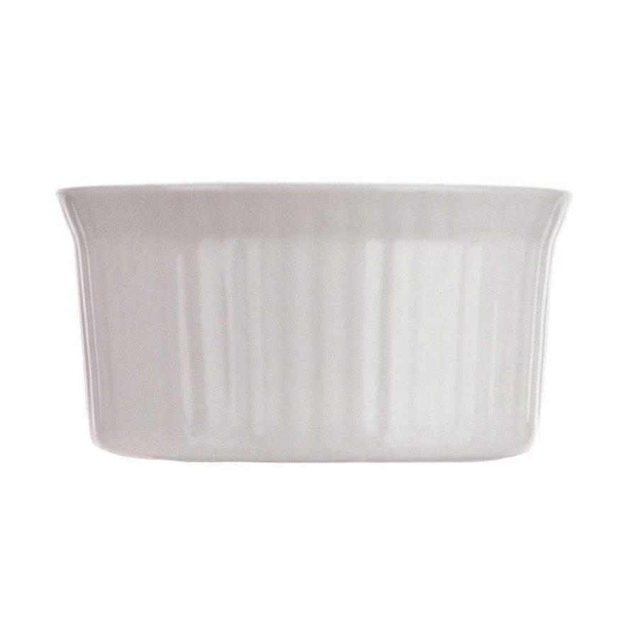 Wheel & Barrow White Porcelain Ramekin - 8.5cm Diameter Small Baking Dish for Crème Brûlée & Desserts