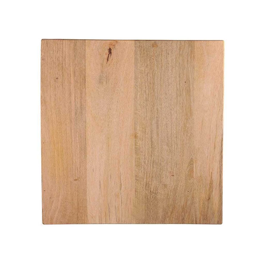 Wheel and Barrow Solid Mango Wood Cutting Board 38x38x2.5cm Square Kitchen Chopping Block