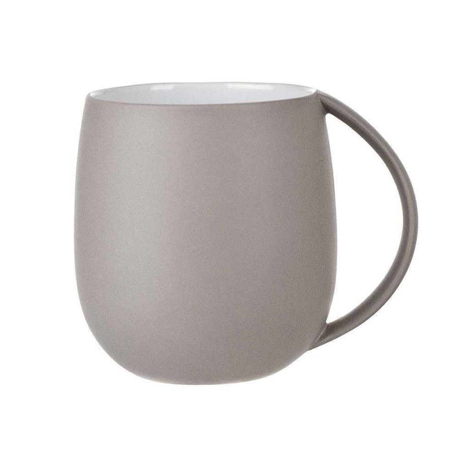 Wheel and Barrow Matt Taupe Ceramic Coffee Mug 400ml – Stylish and Durable