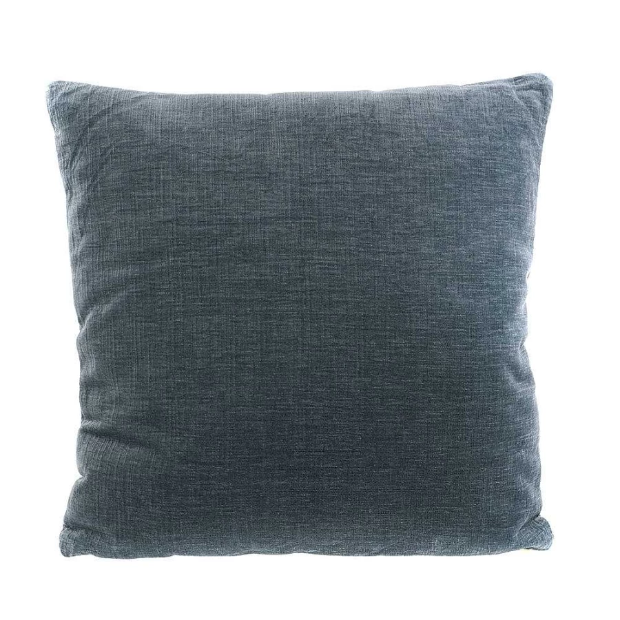 Wheel and Barrow Light Blue Velvet Cushion 50x50cm Soft Decorative Pillow Cover