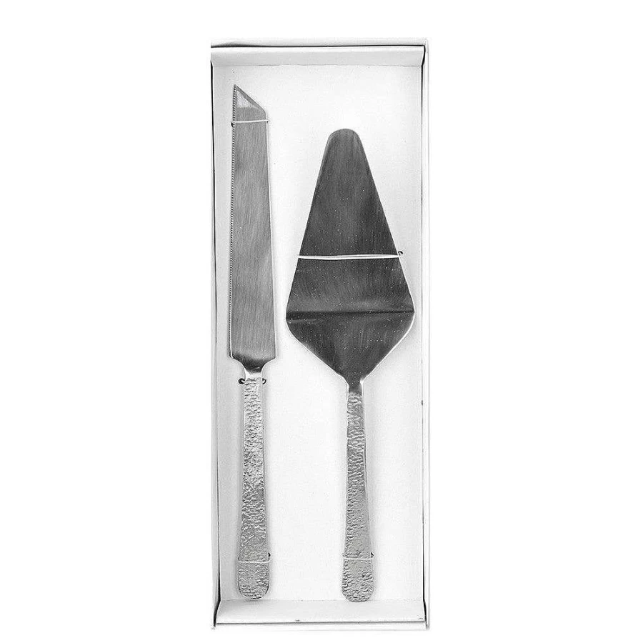 Wheel and Barrow Stainless Steel Cake Server Set - 2-Piece Elegant Dessert Serving Utensils