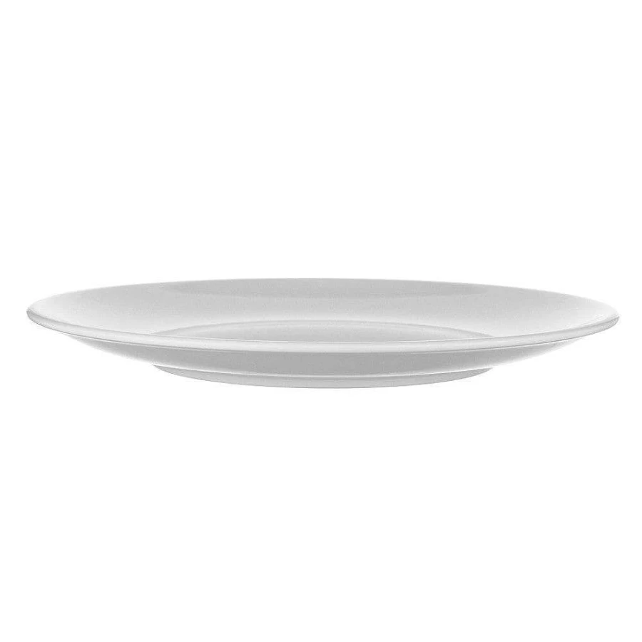 Wheel and Barrow White 40cm Round Melamine Coupe Platter - Durable Flat Serving Dish