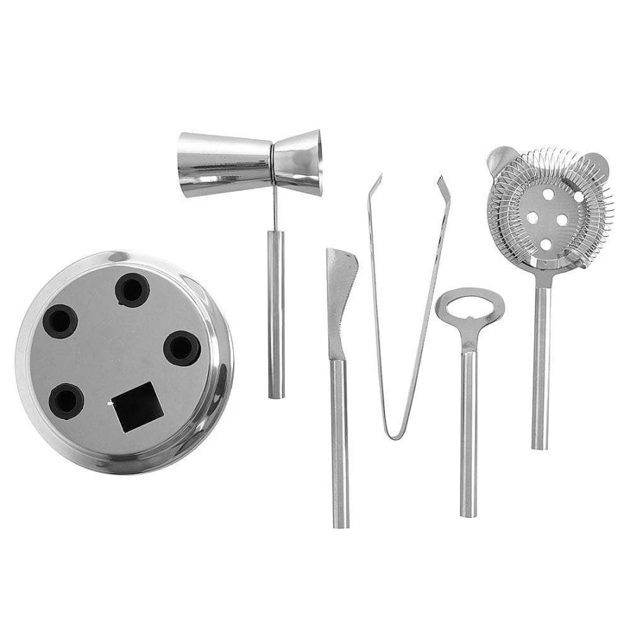 Wheel and Barrow Manhattan Cocktail Bar Tool Set - Premium Stainless Steel Bartending Kit for Home and Professional Use