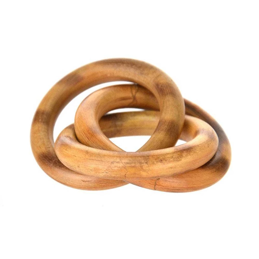 Wheel and Barrow Handcrafted Interlinked Wooden Napkin Rings for Elegant Table Settings