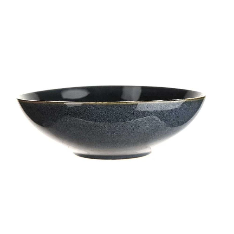 Wheel and Barrow Mediterranean Blue 20cm Stoneware Bowl - Handcrafted Ceramic Serving Dish