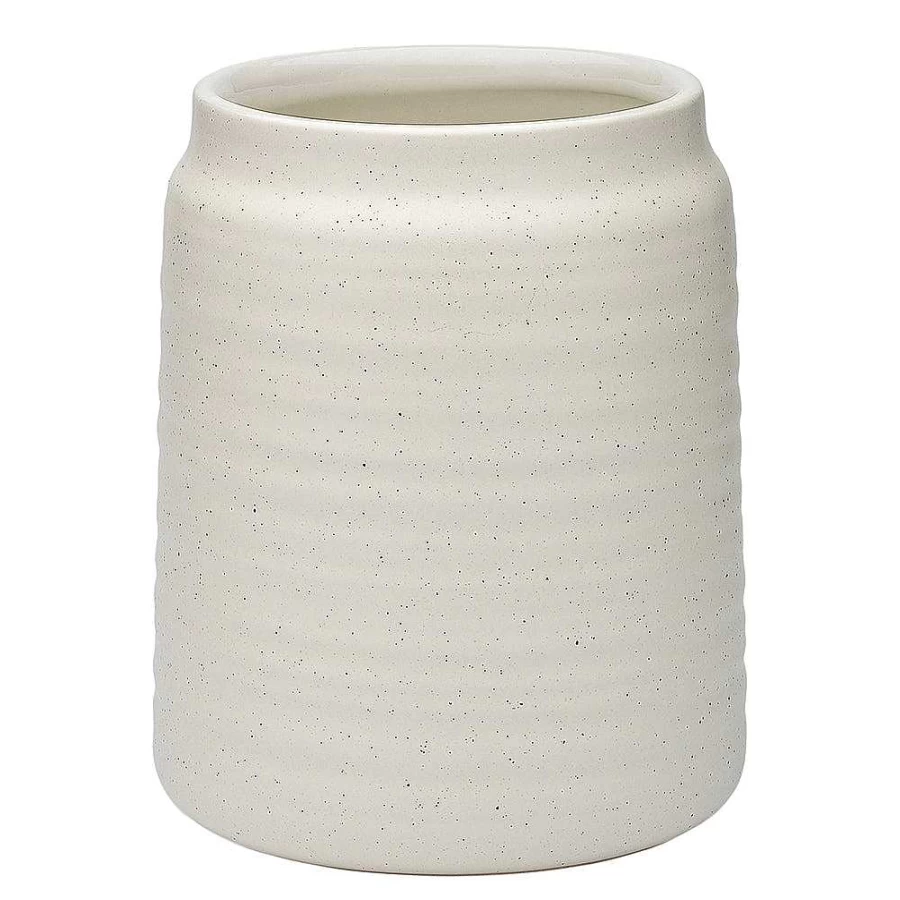 Wheel and Barrow Ottawa 16cm x 13cm Eco-Friendly Calico Utensil Pot for Kitchen Storage