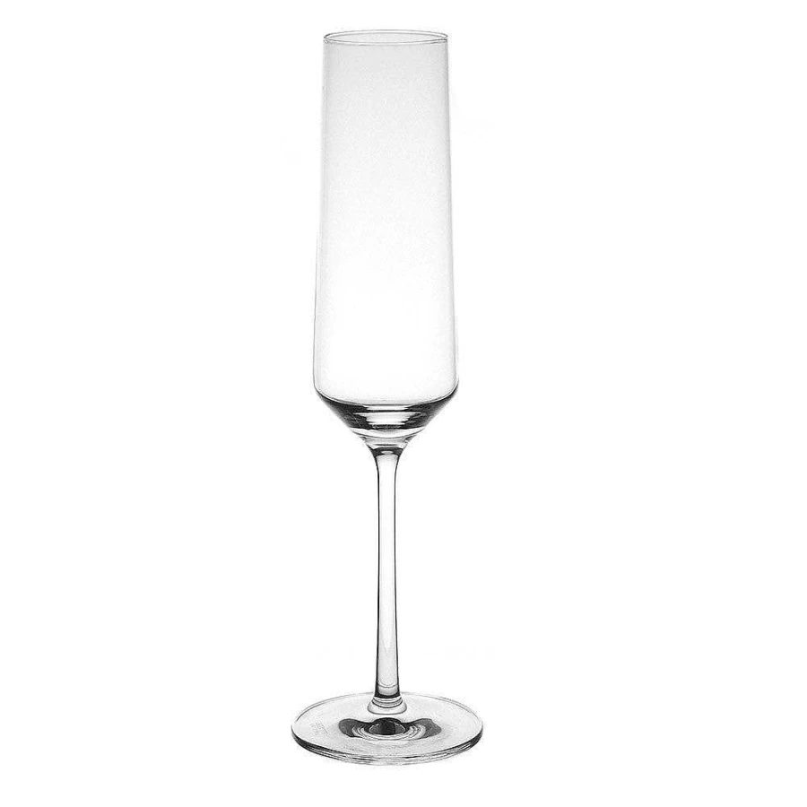 Wheel and Barrow Champagne Flute Glass 209ml - Pure Schott Crystal Elegant Stemware for Celebrations