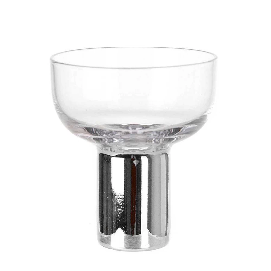 Wheel and Barrow 260ml Silver Coupe Glass with Heavy Base - Elegant Champagne Cocktail Glass