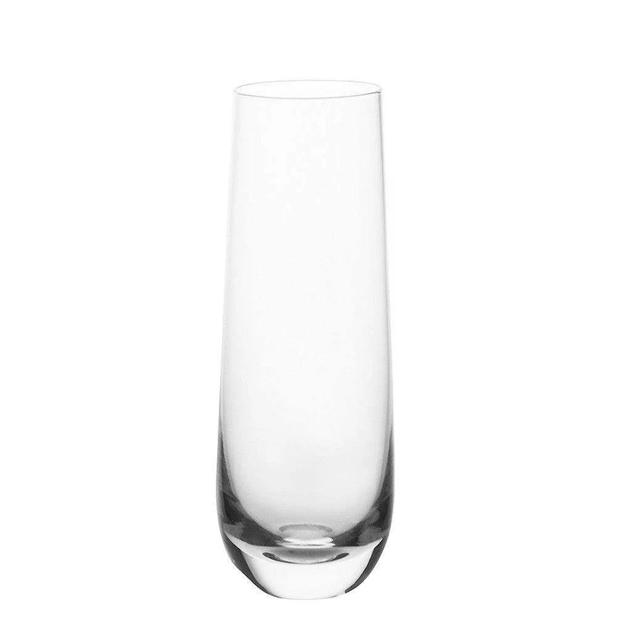 Wheel and Barrow Stemless Champagne Flute - 290ml Clear Glass Tumbler for Sparkling Wine