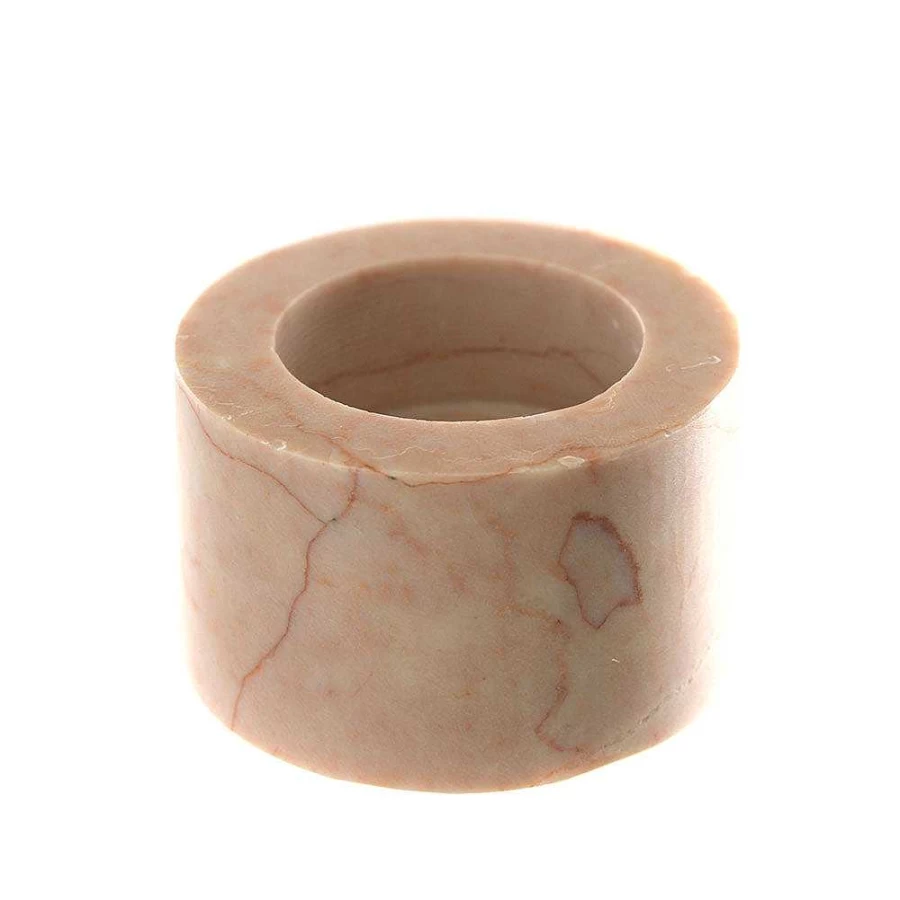 Wheel and Barrow Pink Marble Tealight Holder 6.5cm - Decorative Candle Stand for Home Decor