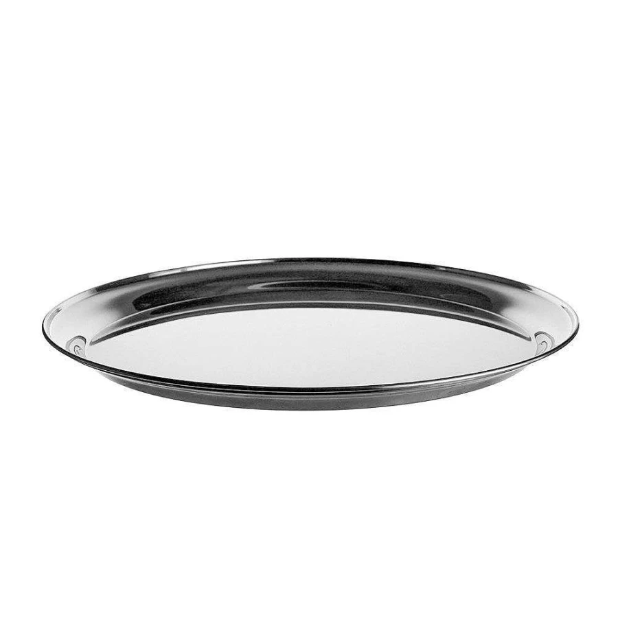 "Wheel & Barrow 40cm Round Stainless Steel Serving Tray – Premium Food-Grade Metal Platter"