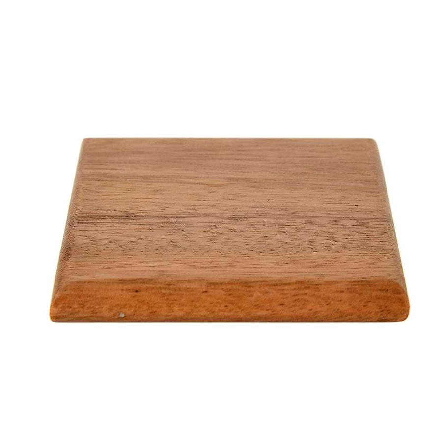 Wheel and Barrow Acacia Wood Square Coasters 10cm Set - Natural Rustic Drink Coasters for Home Decor