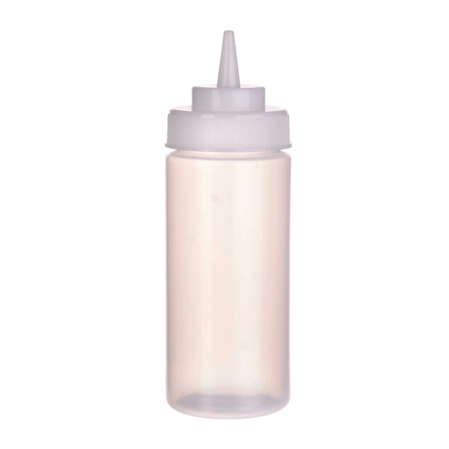 Wheel and Barrow 480ml Clear Squeeze Bottle - Leak-Proof, Durable Kitchen & Condiment Dispenser