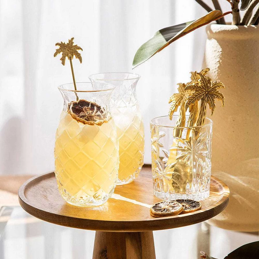 Wheel and Barrow Pineapple Design Glass - 460ml Drinking Glass for Cocktails and Beverages