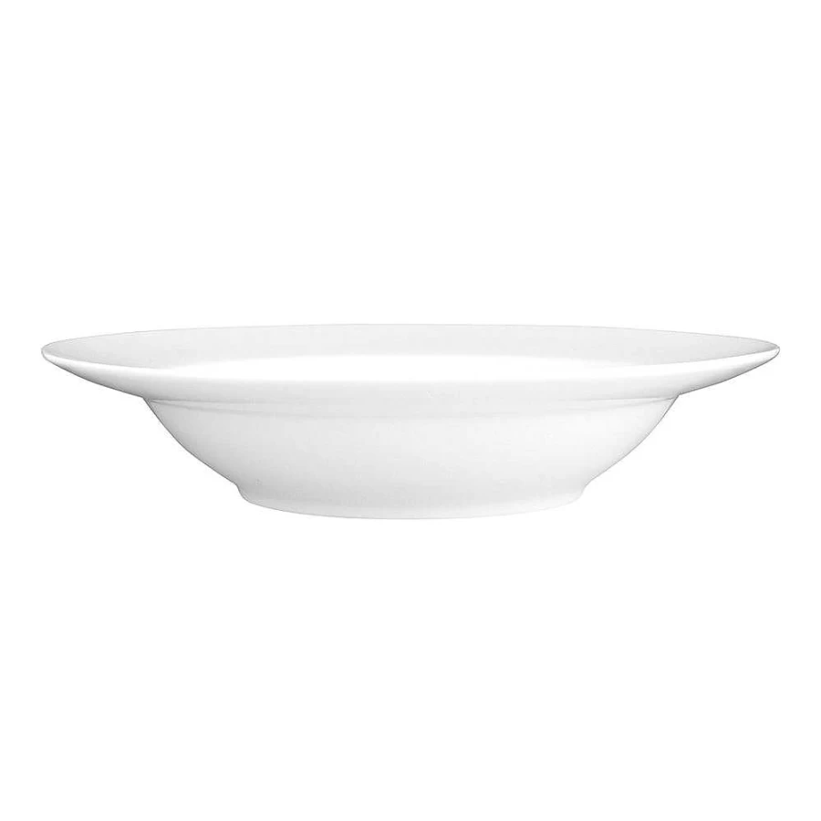 Wheel and Barrow White Porcelain 23cm Rimmed Bowl - Elegant Dining Tableware