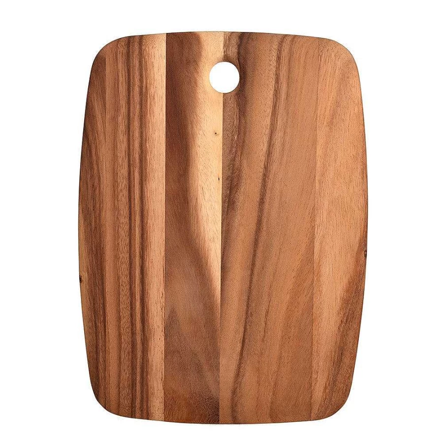 Wheel and Barrow Acacia Wood Cutting Board with Hole Handle - 30cm x 40cm Kitchen Chopping Board for Serving and Prep