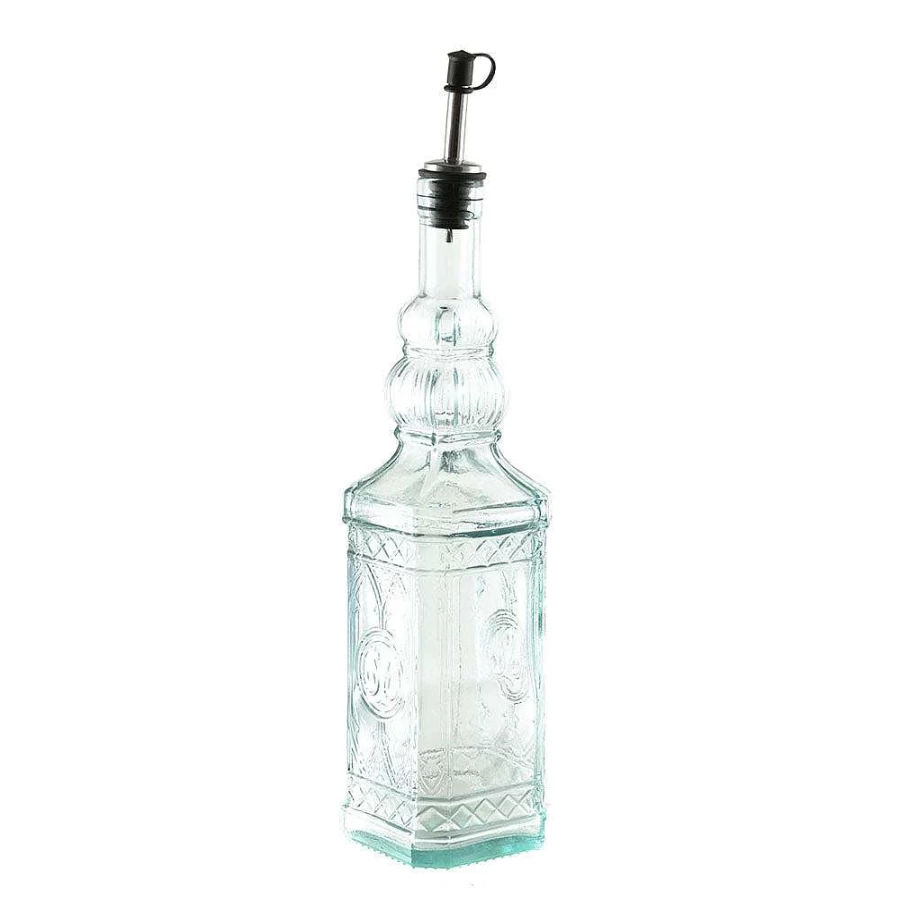Wheel and Barrow 700ml Recycled Glass Miguelete Oil Bottle - Eco-Friendly Kitchen Essential