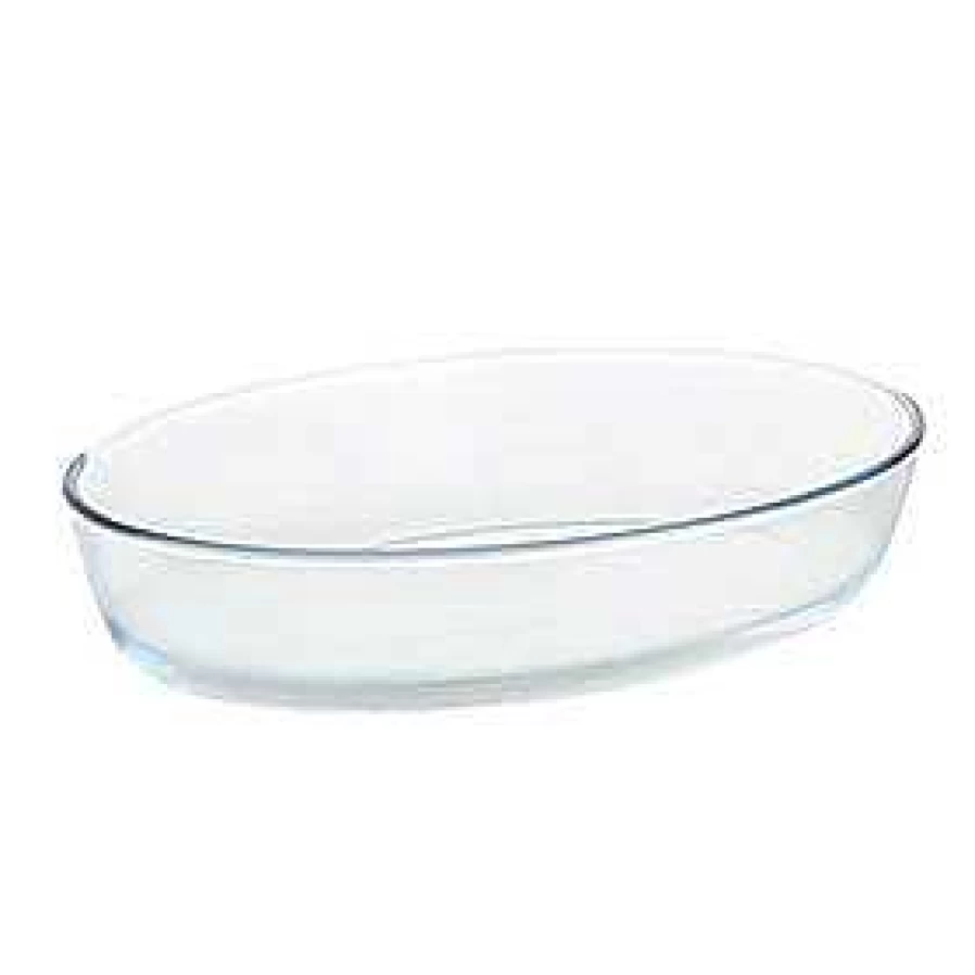 Wheel and Barrow Oval Glass Baking Dish - Oven Safe Bakeware for Casseroles & Roasts