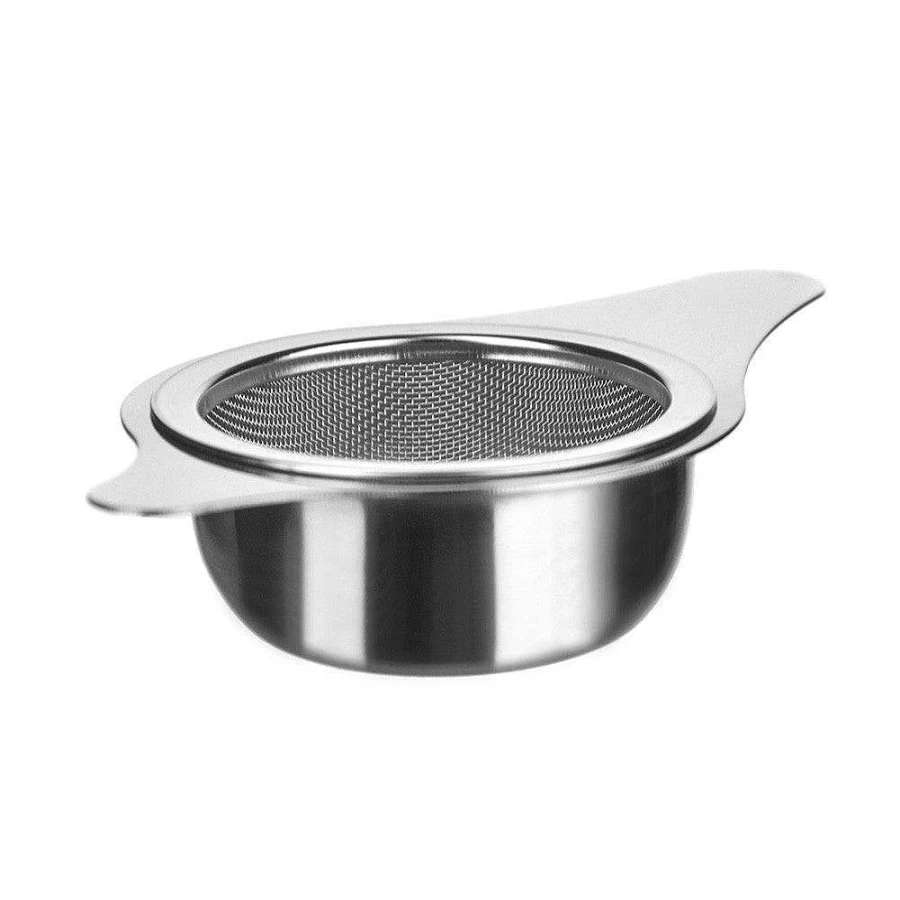 "Wheel and Barrow Stainless Steel Tea Infuser with Side Handles – Durable Loose Leaf Tea Strainer"