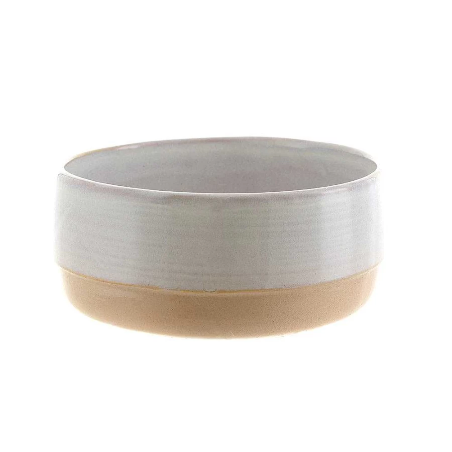 Wheel and Barrow 15.5cm White Ceramic Serving Bowl - Round Stoneware Dish for Soup, Salad, or Dessert