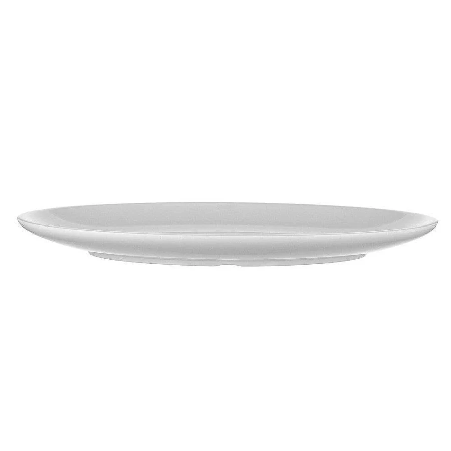 Wheel & Barrow White Melamine Oval Serving Platter 46cm x 32cm - Durable Flat Dish