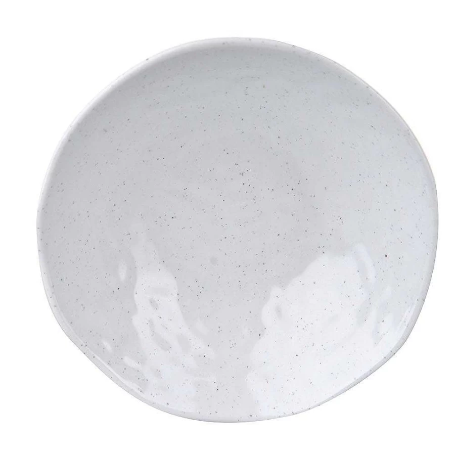 Wheel and Barrow 19cm Speckled White Melamine Bowl - Durable Dinnerware