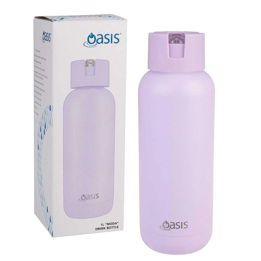 Wheel and Barrow Ceramic Water Bottle 1L - Elegant Orchid Design, Eco-Friendly & Leak-Proof