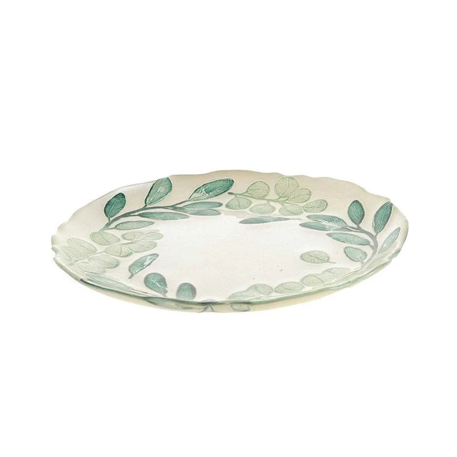 Wheel and Barrow 21Cm Round Eucalyptus Wood Plate - Handcrafted Natural Serving Tray
