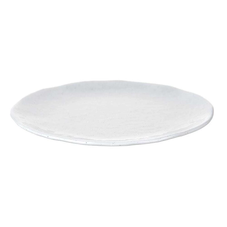 Wheel and Barrow 28cm White Speckled Melamine Dinner Plate