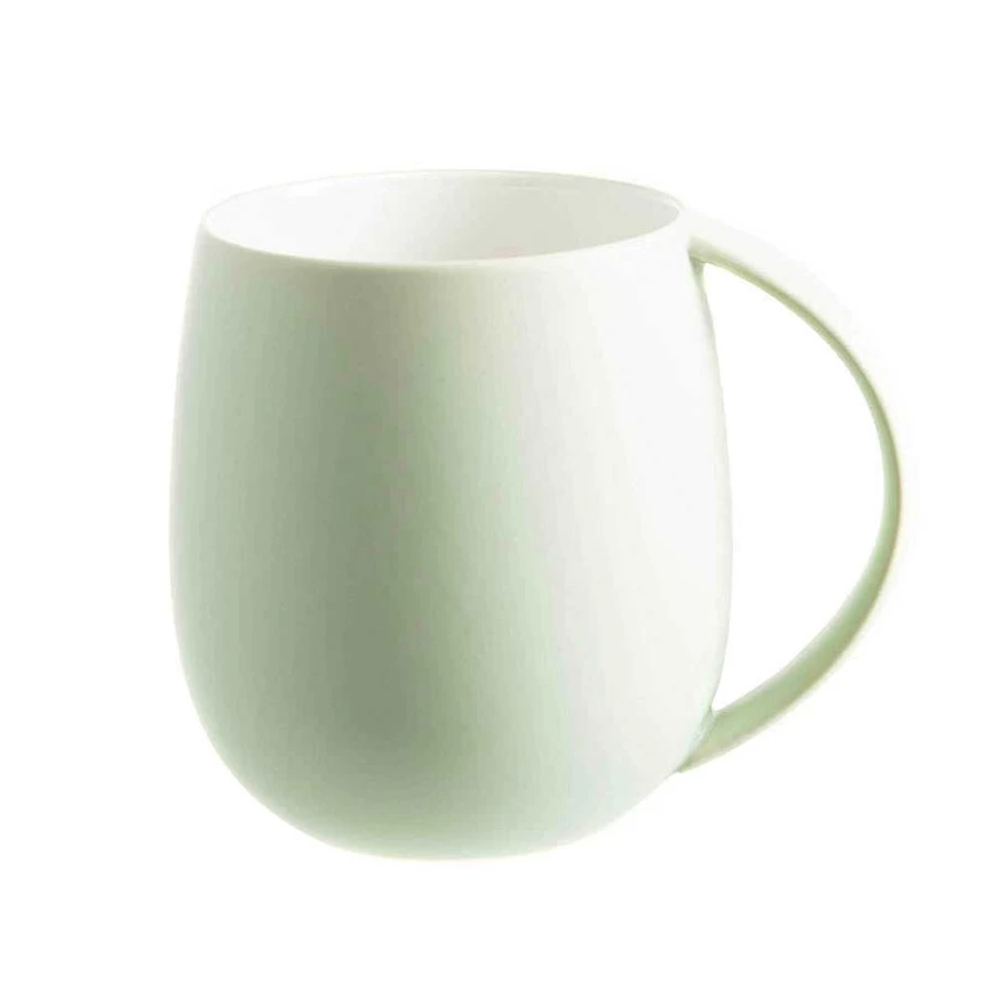 Wheel and Barrow Matte Light Green Ceramic Coffee Mug - 12oz Insulated Tea Cup with Comfort Handle, Dishwasher Safe