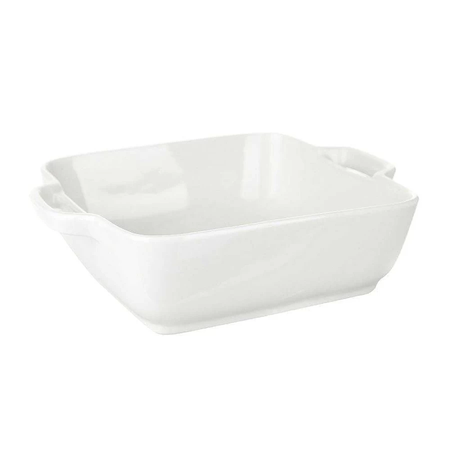 Wheel & Barrow 20cm Square Porcelain Baking Dish - Oven Safe Dinnerware for Casseroles & Desserts