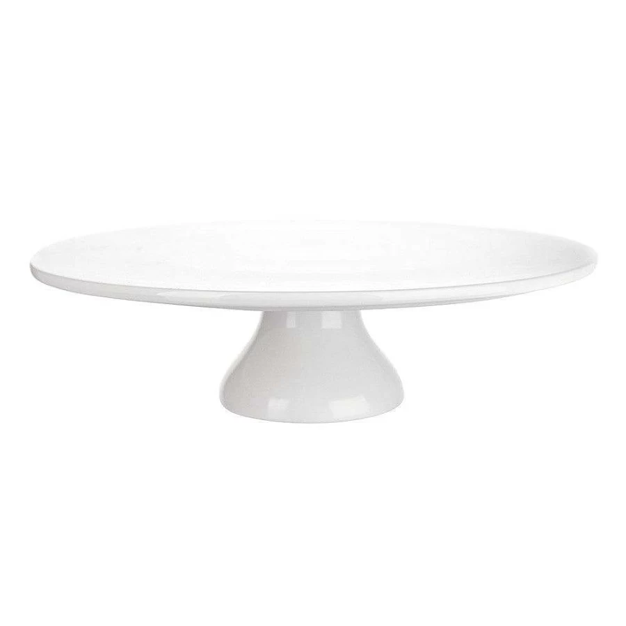 Wheel and Barrow White Porcelain Cake Stand 33cm Diameter 9cm Height for Elegant Dessert Display