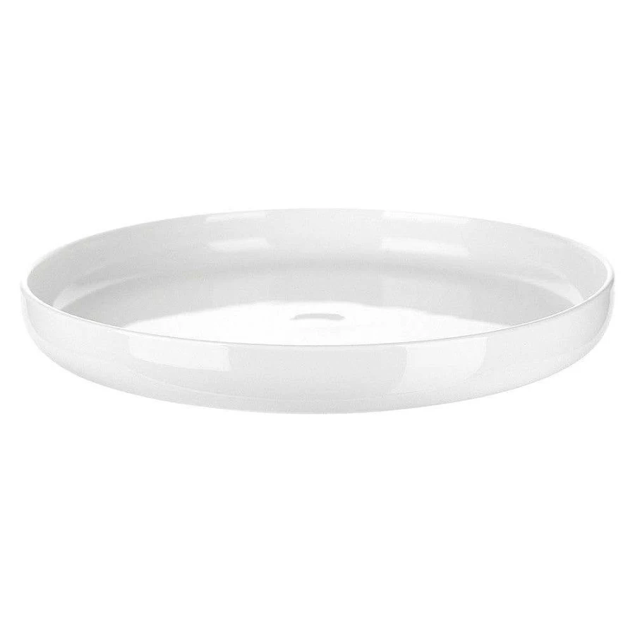 Wheel and Barrow White Porcelain Bowl - 33cm Round, 4.5cm Depth, Elegant Dining Tableware