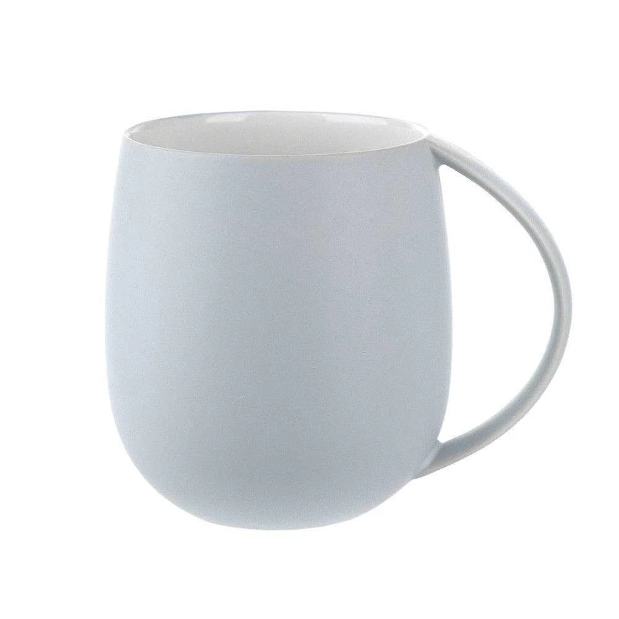 Wheel and Barrow Light Blue Ceramic Coffee Mug 400ml - Insulated Matte Finish Tea Cup