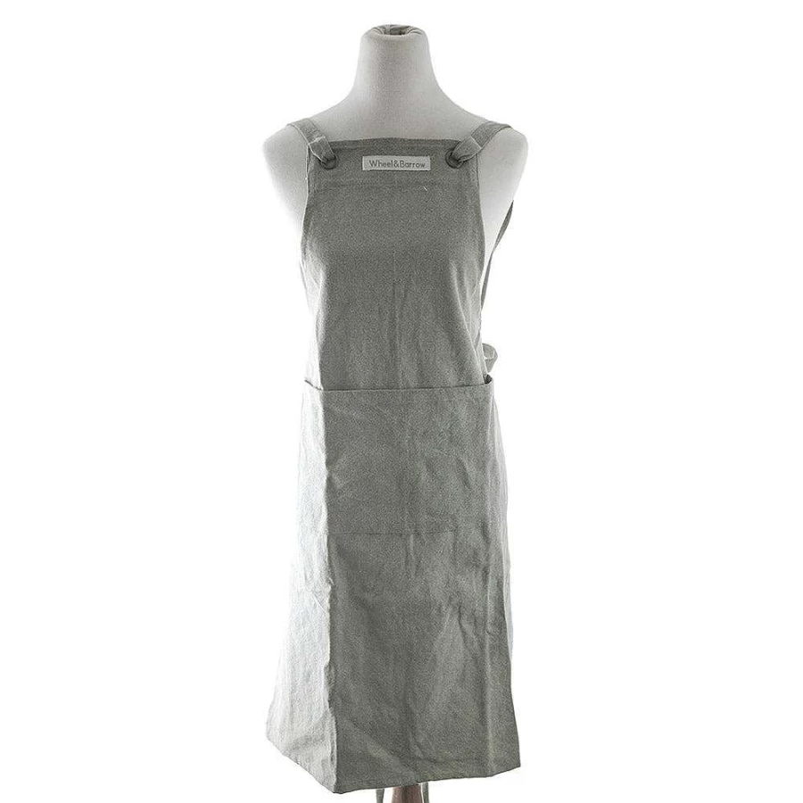 "Wheel and Barrow Grey Stonewash Apron - Durable and Stylish Kitchen Apron"