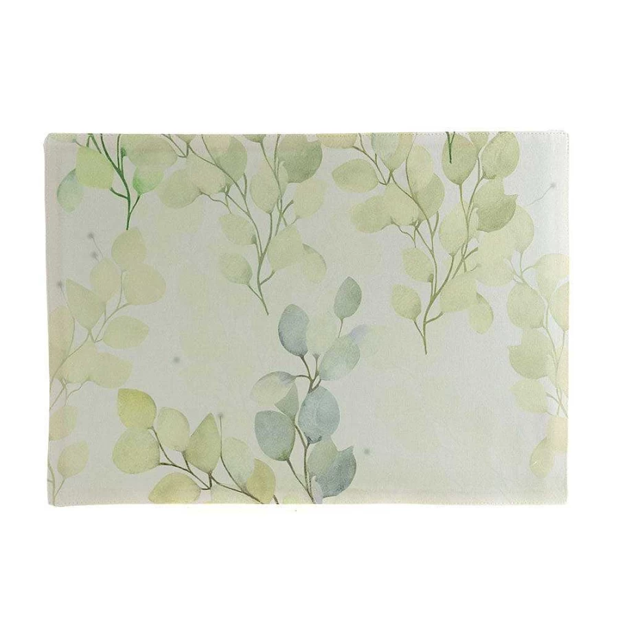 Wheel and Barrow Leaf Print Placemat 33x47cm Natural Table Setting Decor