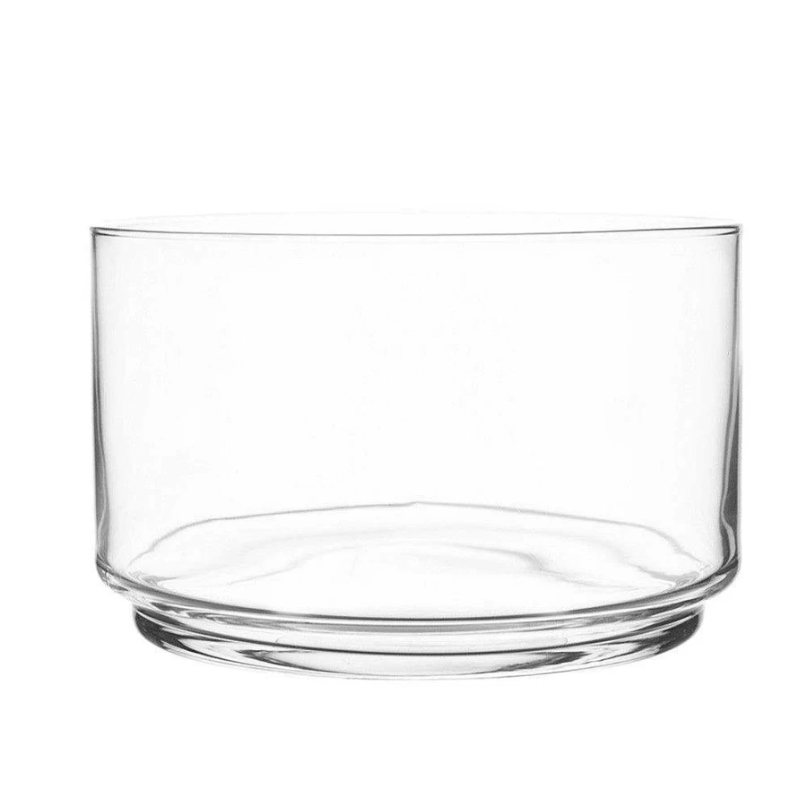 Wheel and Barrow 14cm Glass Trifle Bowl with Round Flat Base - 23cm Diameter Dessert Serving Dish