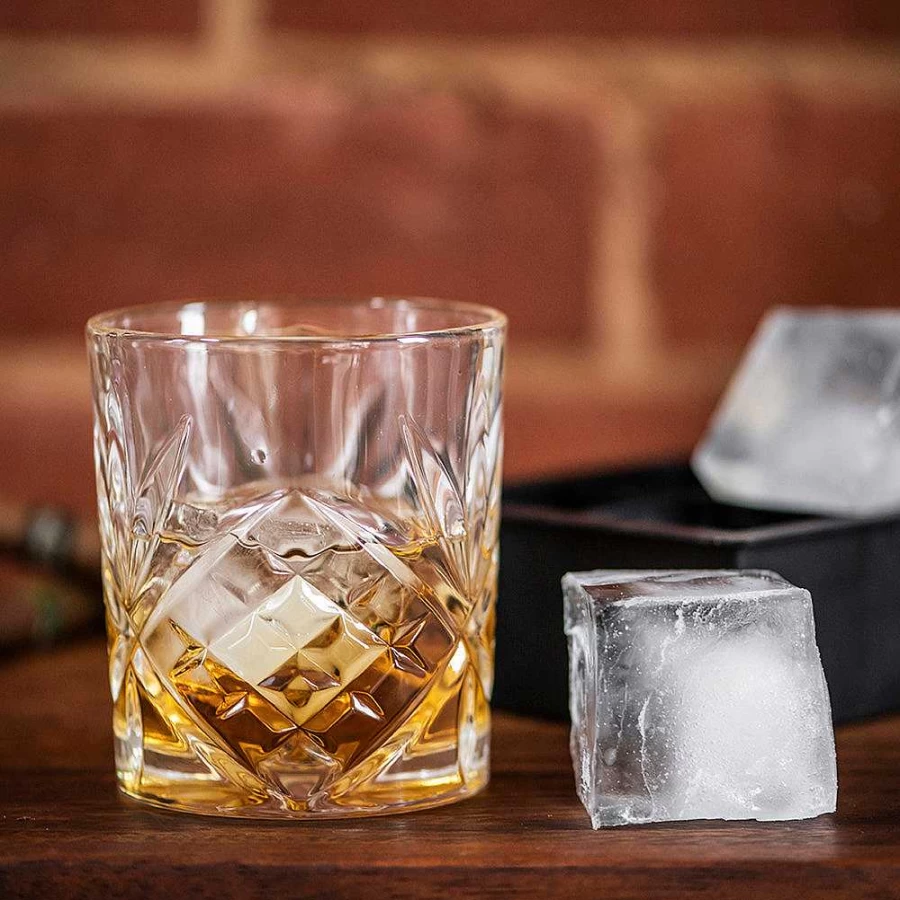 Wheel and Barrow Whisky Glass 350ml - Premium Cut Crystal Tumbler for Scotch & Bourbon