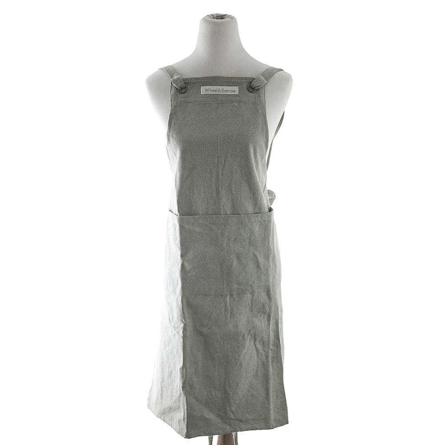 "Wheel and Barrow Grey Stonewash Apron - Durable Kitchen Apron with Classic Stonewash Finish"