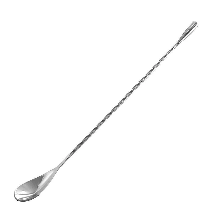 "Wheel and Barrow 26cm Stainless Steel Bar Spoon - Professional Cocktail Mixing Tool"