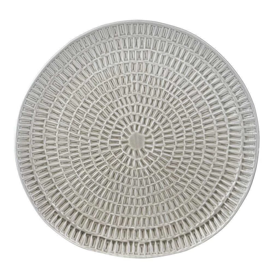 Wheel and Barrow Grey Crackle Mosaic Platter 40x40cm Decorative Ceramic Tray