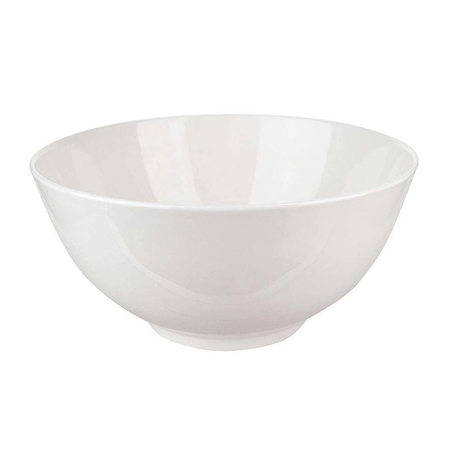 Wheel & Barrow White 23cm Bone China Noodle Soup Bowl - Premium Porcelain Dining Dish