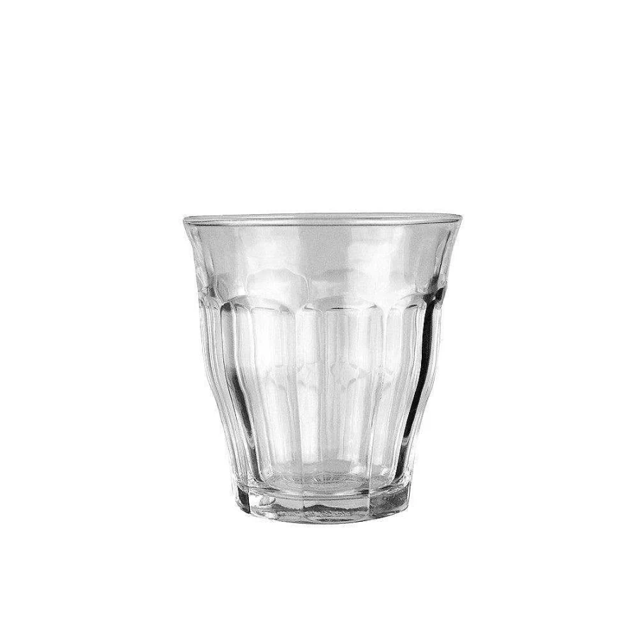 Wheel and Barrow Glass Tumbler 130ml Picardie Style - Durable Drinking Cup for Hot & Cold Beverages
