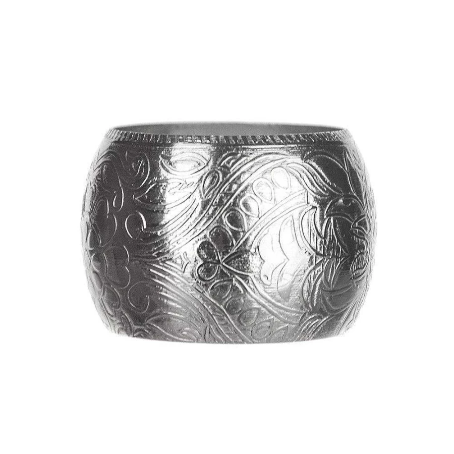 Wheel and Barrow Pressed Metal Napkin Ring - Elegant Tableware for Dining Decor