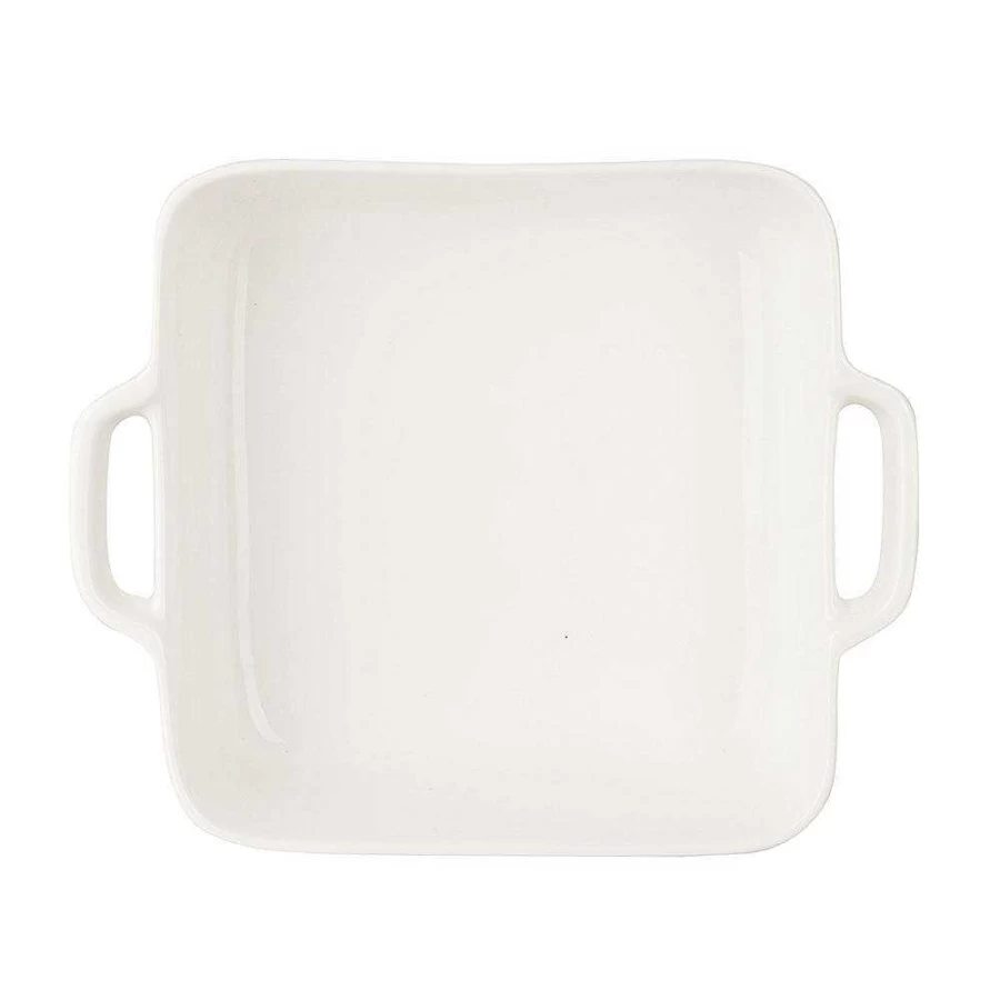 Wheel and Barrow 25cm Square Porcelain Baking Dish - Oven Safe Dinnerware for Casseroles & Roasts